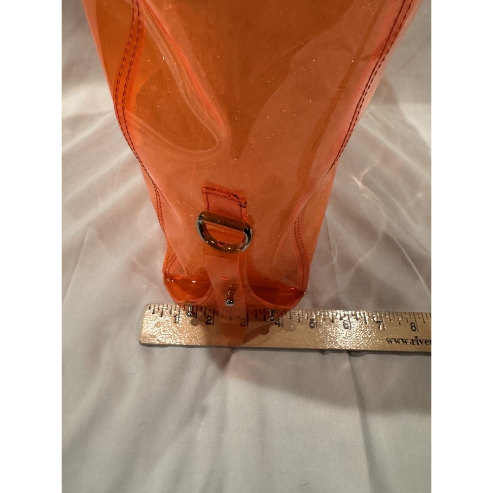 Alexander McQueen Neon Orange Clear PVC Large Tote Bag Silver Hardware - Picture 15 of 15